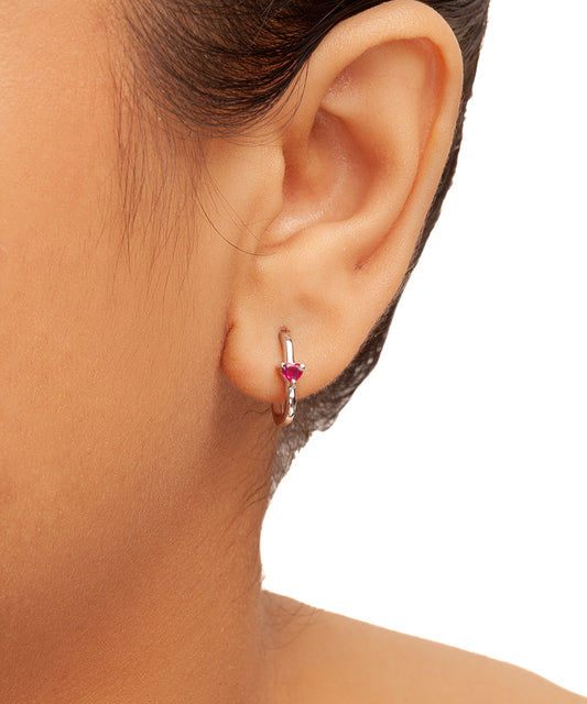 Silver Little Love Half-Hoop Earrings