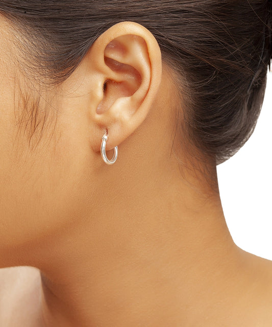 Silver Classic Thick Mini Hoops