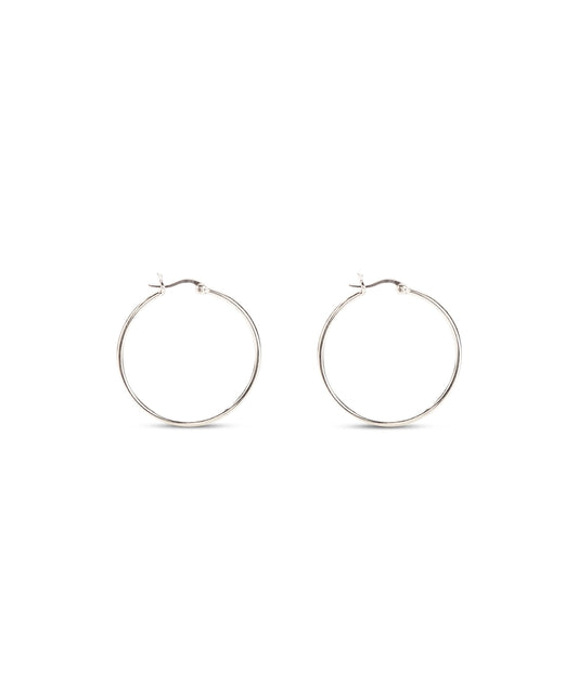 Silver Minimalist Large Hoops