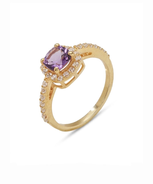 Silver Vintage-Style Amethyst Statement Ring