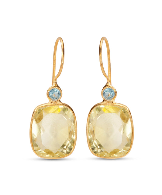 Silver Gold Plated Dual Color Hook Earrings