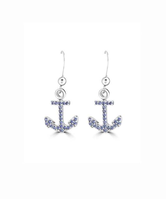 Silver Nautical Anchor Earrings
