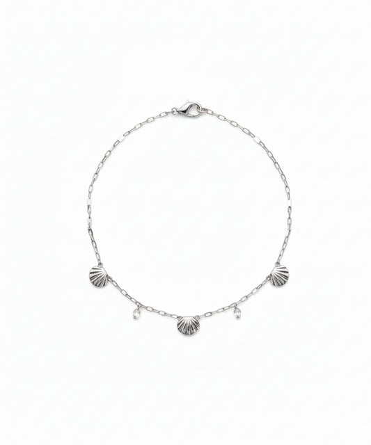 Silver Ocean Love Shell Charm Bracelet