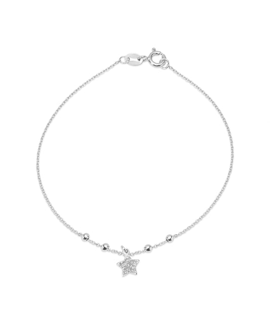 Silver Sparkling Star Charm Bracelet