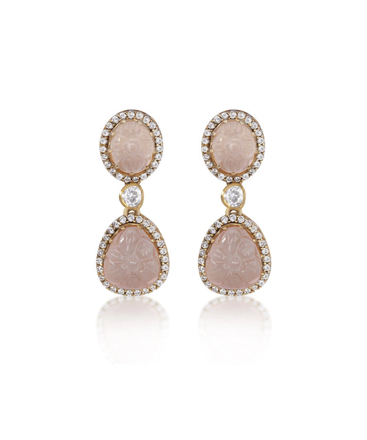 Silver Empress's Pink Drop Earrings