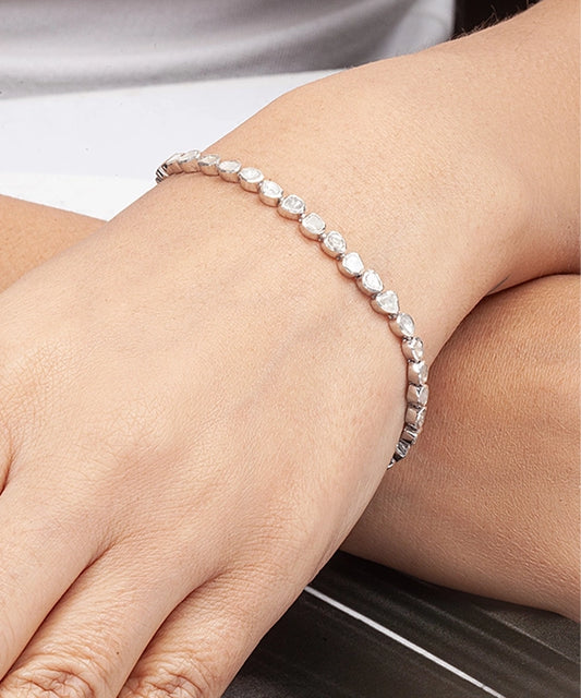 Silver Polki Diamond Tennis Bracelet