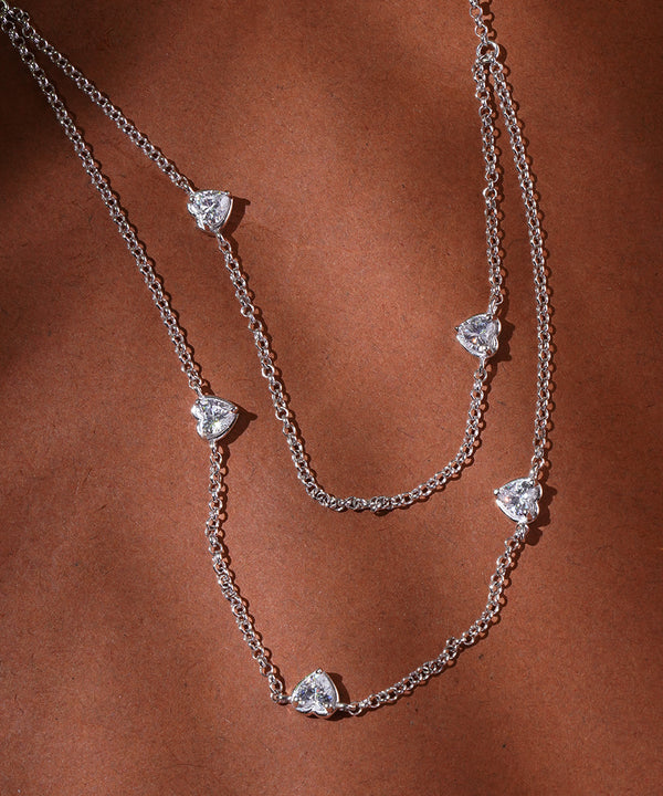 Two-Layer Heart Station Necklace