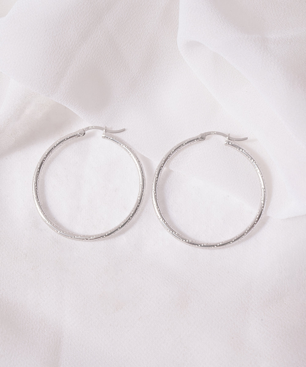 Sparkle Texture Classic Hoop Earrings