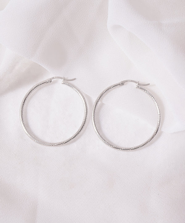 Sparkle Texture Classic Hoop Earrings