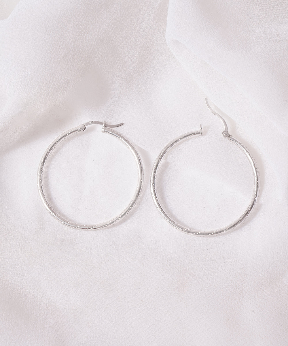 Sparkle Texture Classic Hoop Earrings