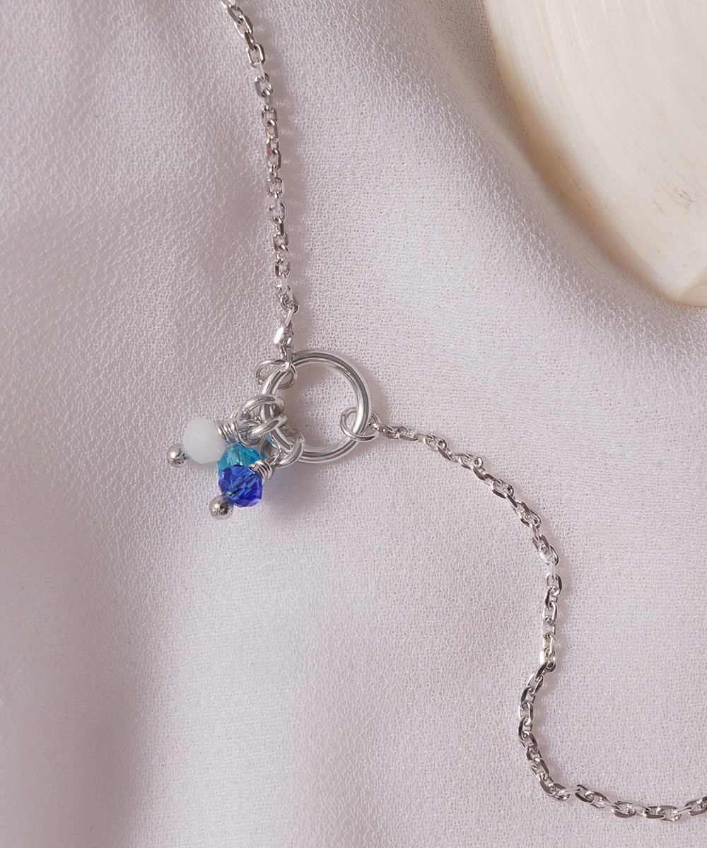Blue Bead Charm Anklet