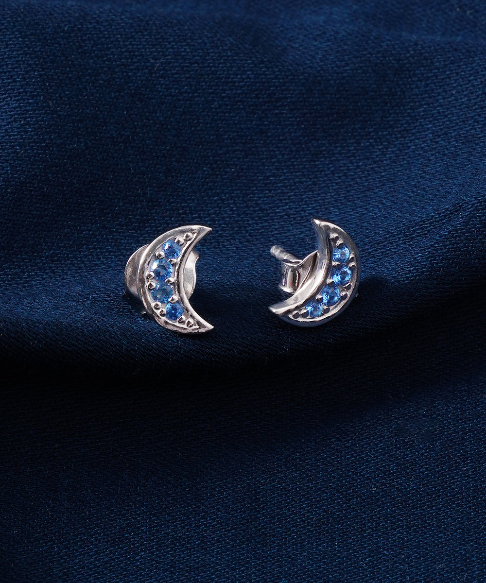 Crescent Moon Stud Earrings