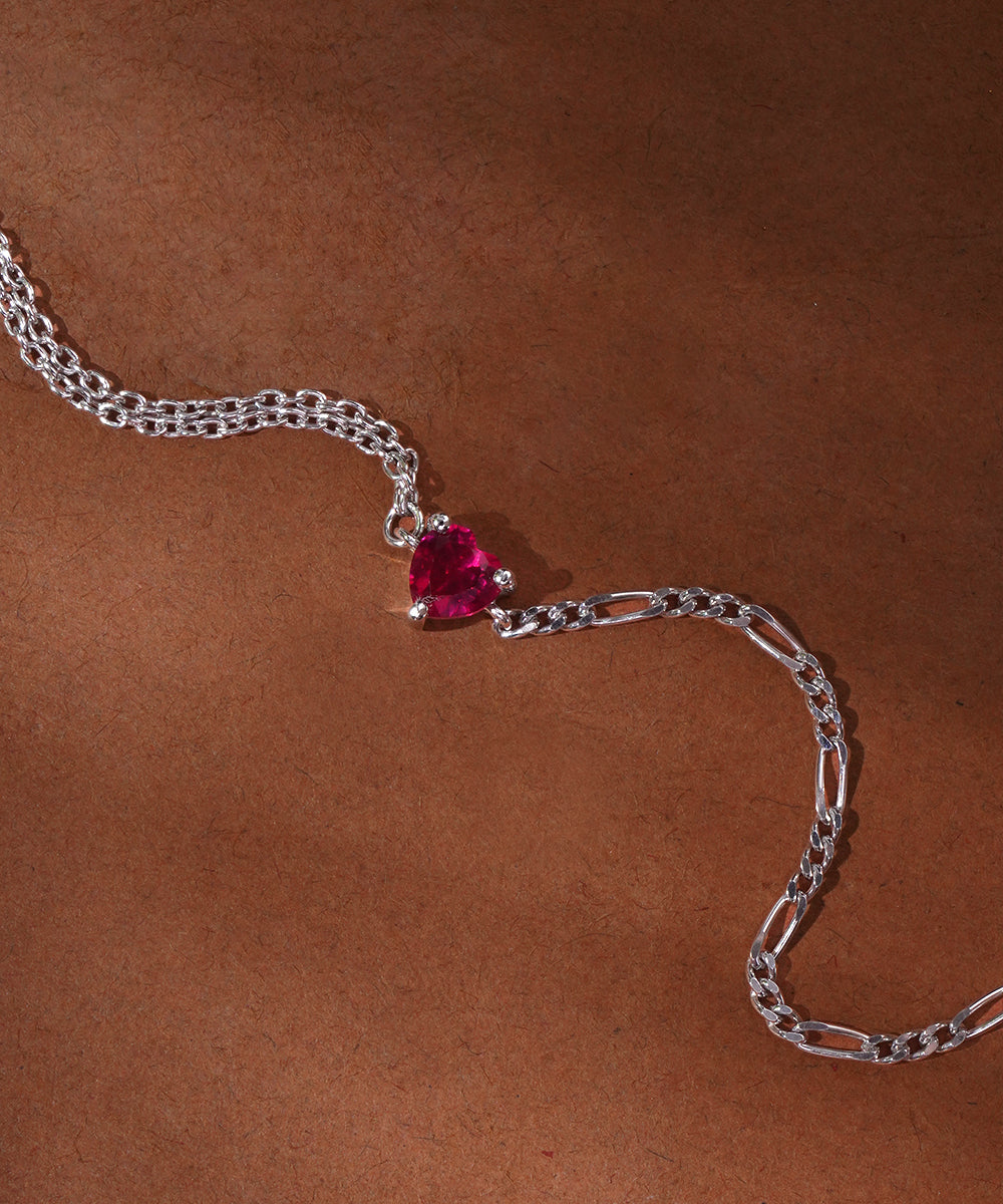 Red Heart Double-Chain Bracelet