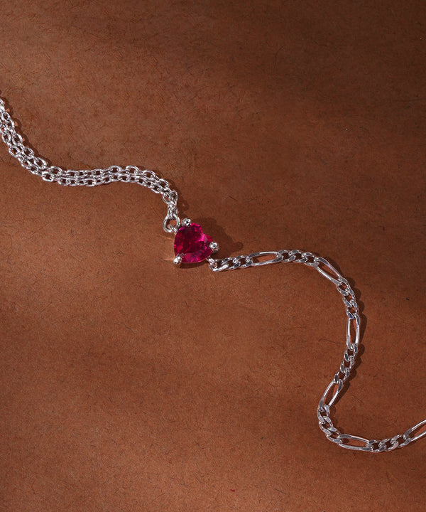 Red Heart Double-Chain Bracelet