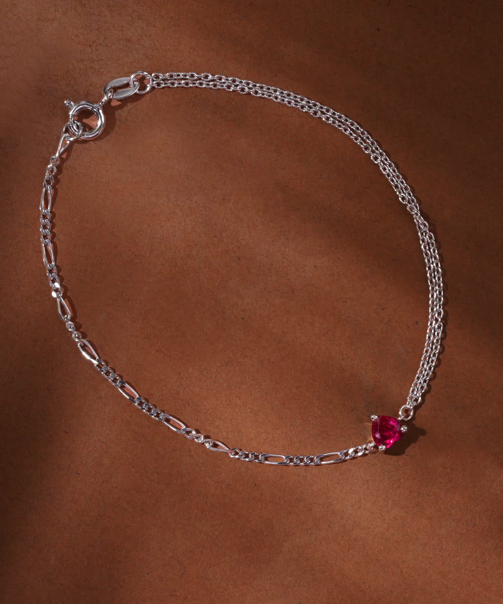 Red Heart Double-Chain Bracelet