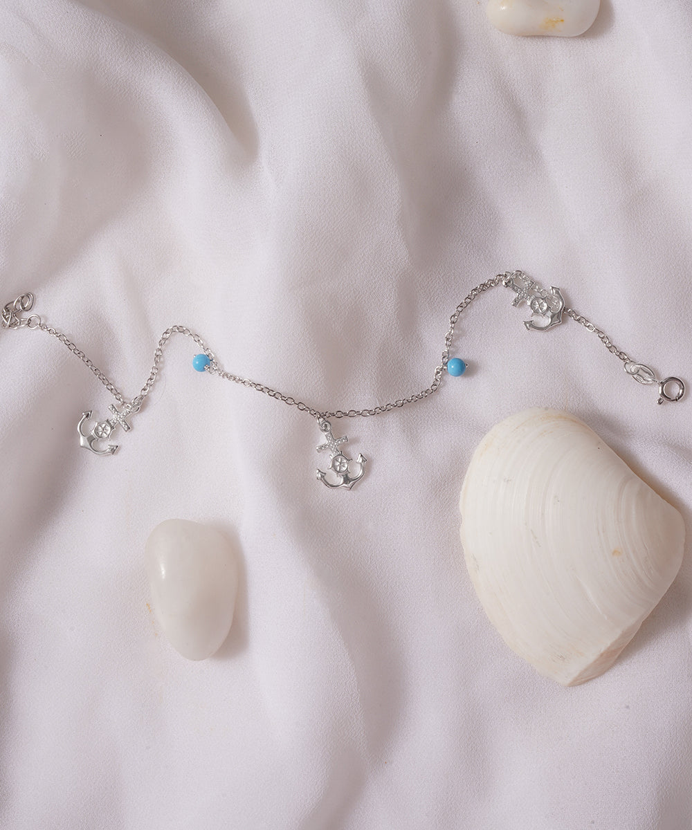 Nautical Anchor Charm Anklet