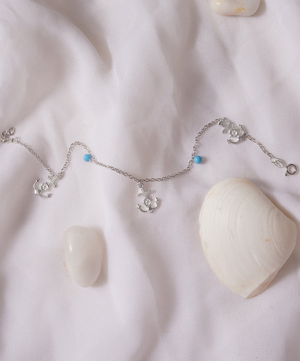 Nautical Anchor Charm Anklet