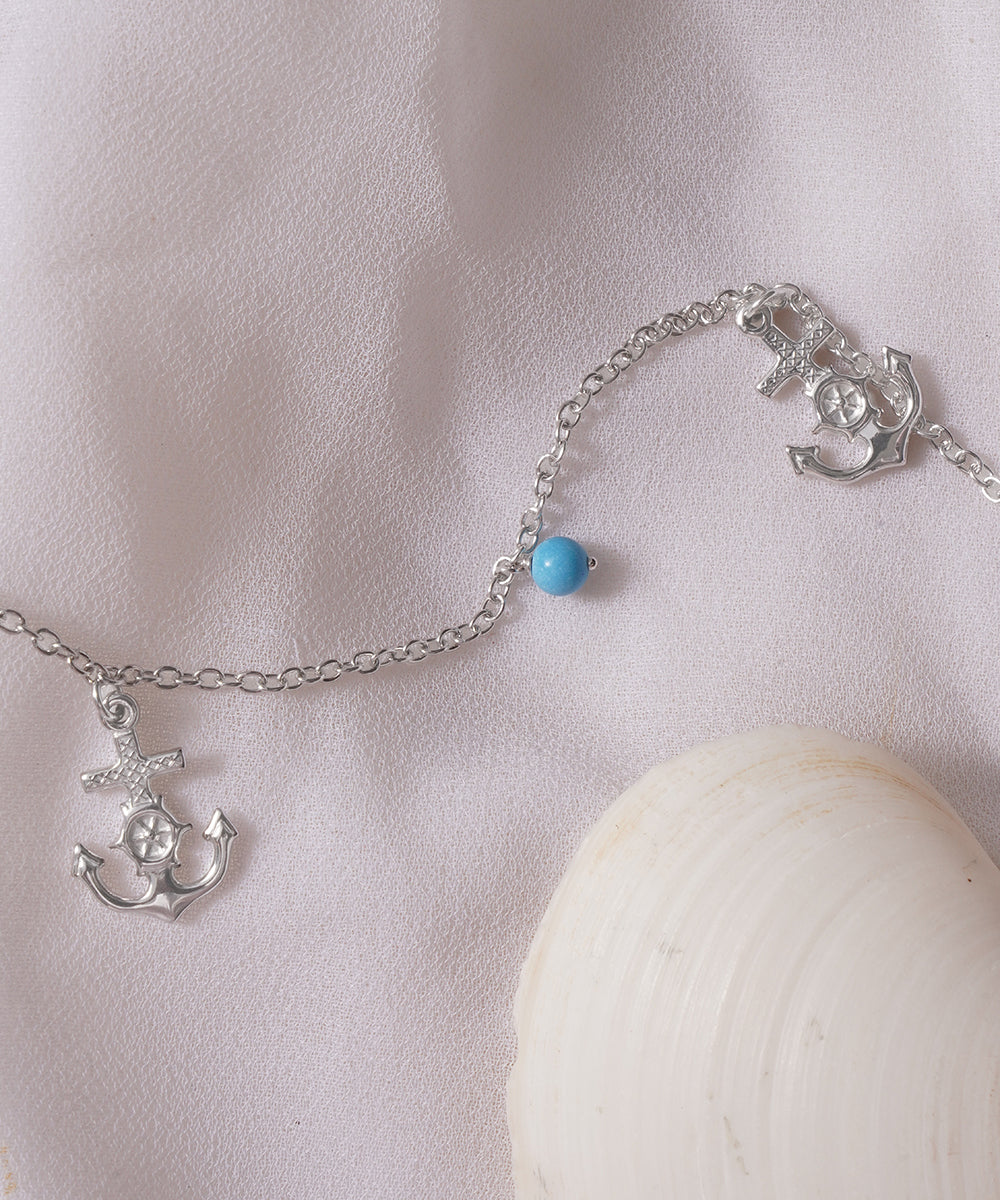 Nautical Anchor Charm Anklet
