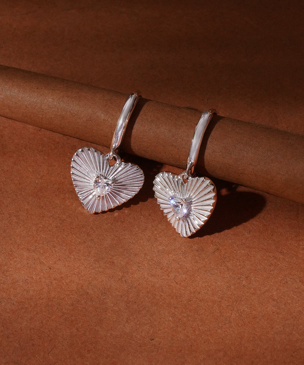 Coastal Scallop Heart Drop Earrings