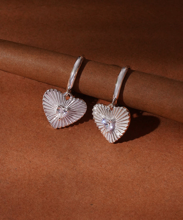 Coastal Scallop Heart Drop Earrings
