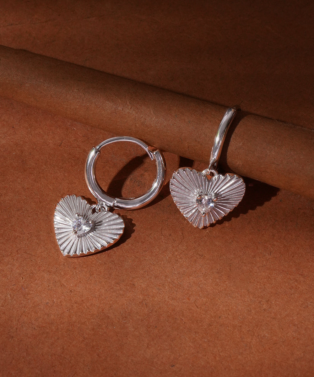 Coastal Scallop Heart Drop Earrings