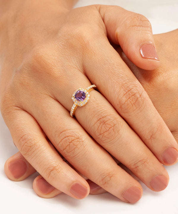 Silver Vintage-Style Amethyst Statement Ring
