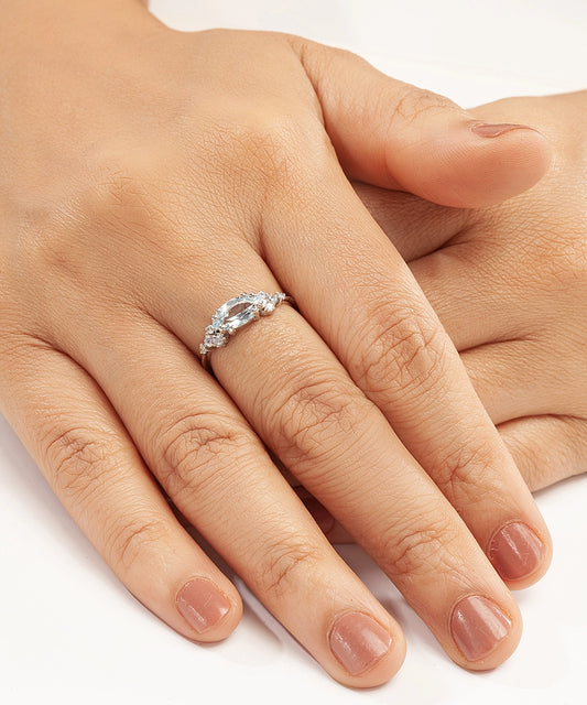 Silver Dazzling Blue Topaz Ring