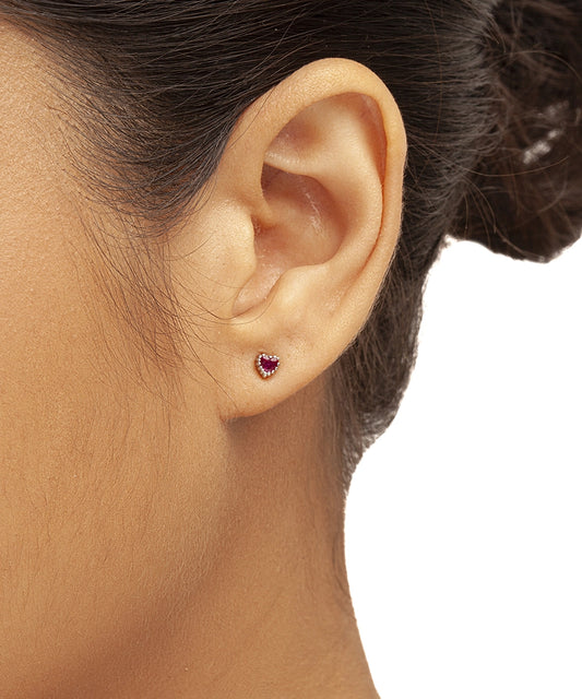 Silver Dainty Little Love Heart Studs