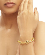 Silver Gold Plated Lemon Quartz Eternity Bracelet