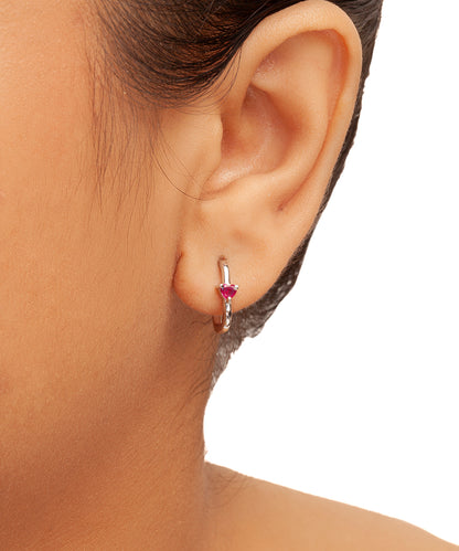 Silver Little Love Half-Hoop Earrings