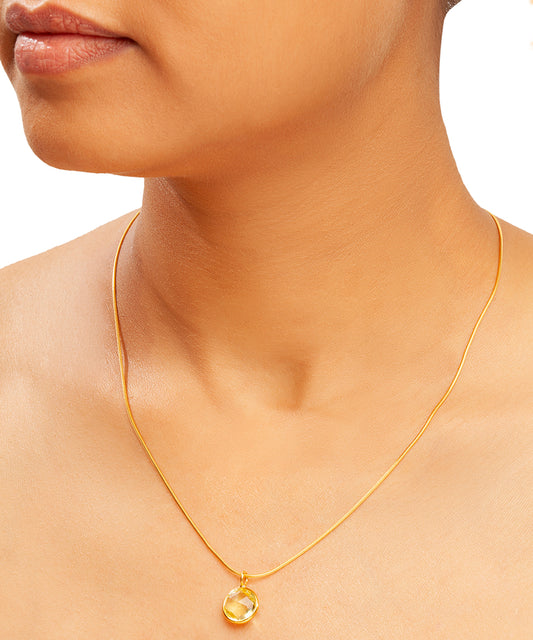 Silver Gold Plated Dewdrop Pendant With Link Chain