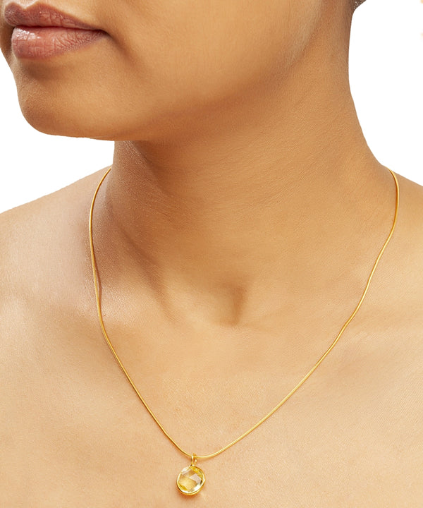 Silver Gold Plated Dewdrop Pendant With Link Chain