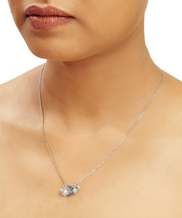 Silver "Beach Girl" Cluster Charm Necklace