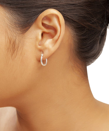 Silver Classic Thick Mini Hoops