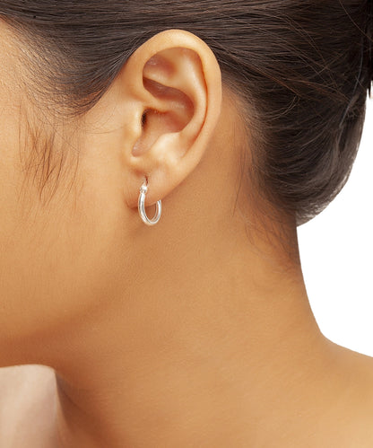 Silver Classic Thick Mini Hoops