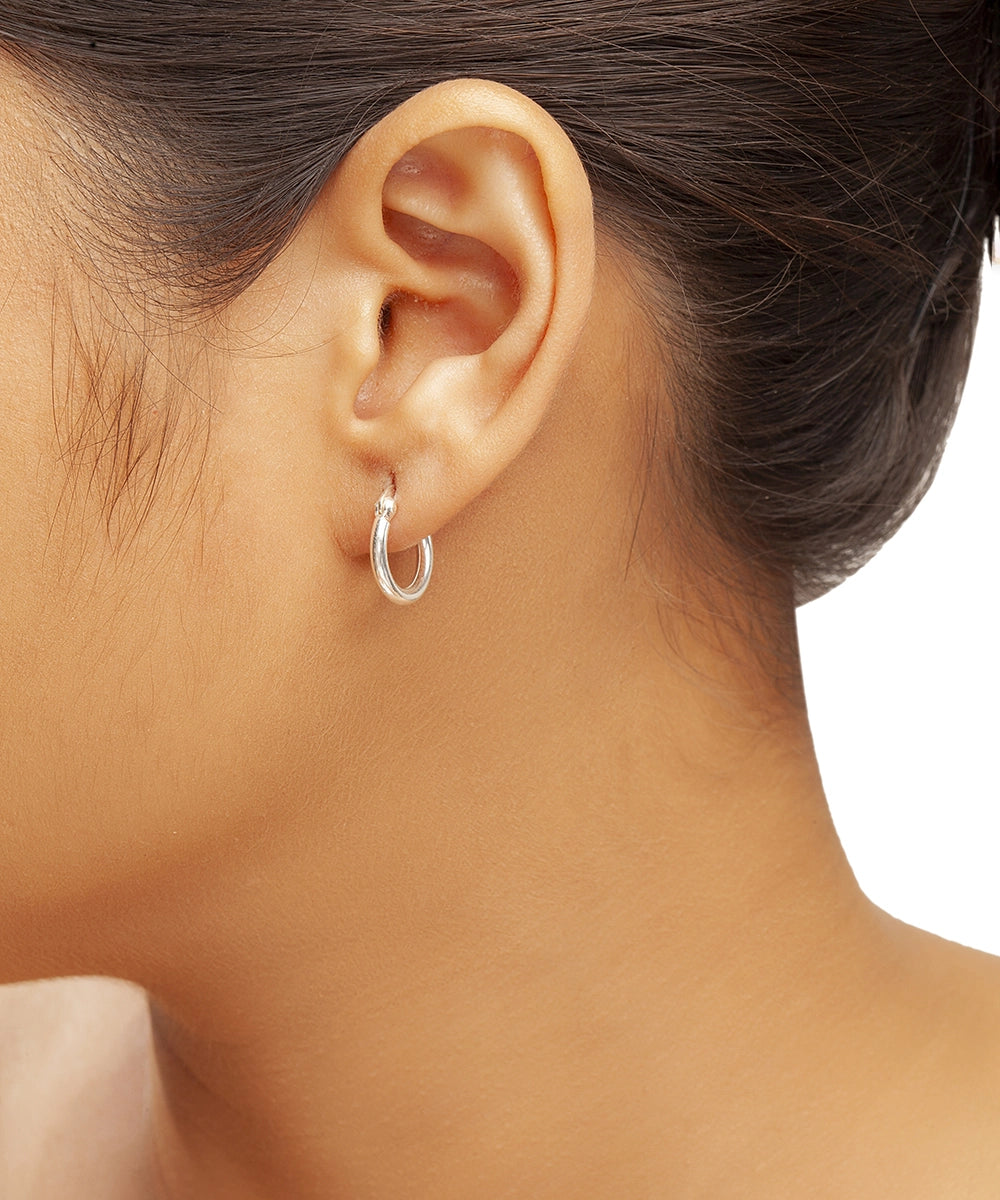Silver Classic Thick Mini Hoops