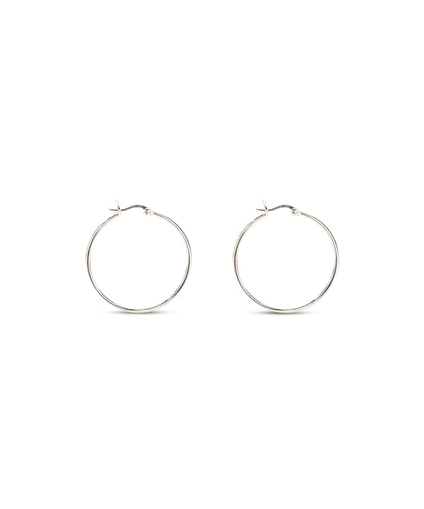 Silver Minimalist Large Hoops
