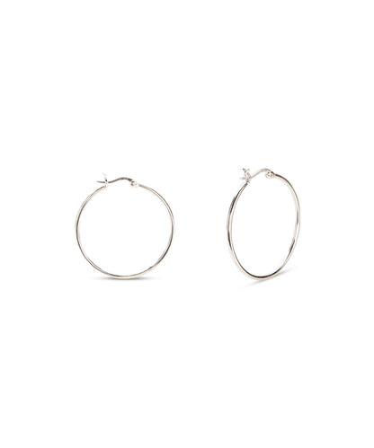 Silver Minimalist Large Hoops