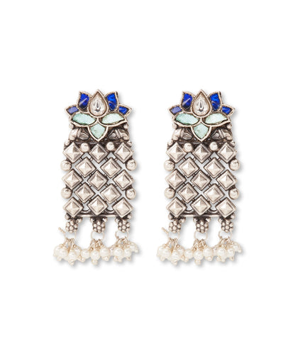 Silver Oxidized Tribal Style  Danglers
