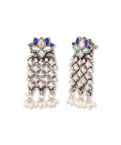 Silver Oxidized Tribal Style  Danglers