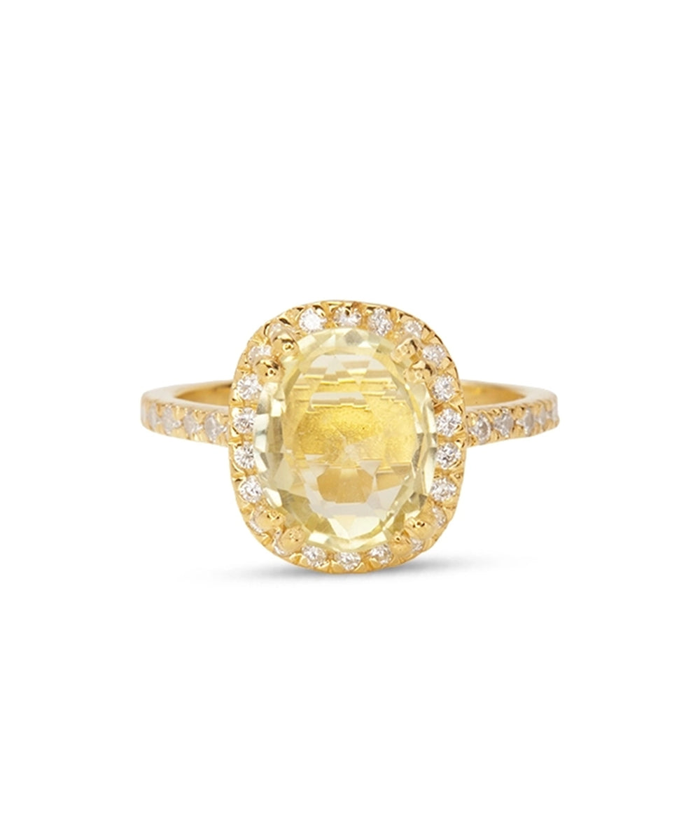 Silver Gold Plated  Oval Statement Ring