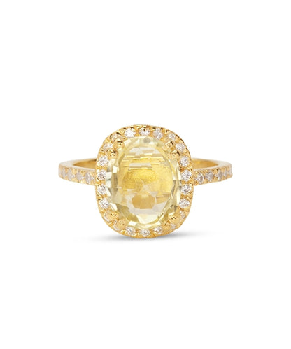 Silver Gold Plated  Oval Statement Ring