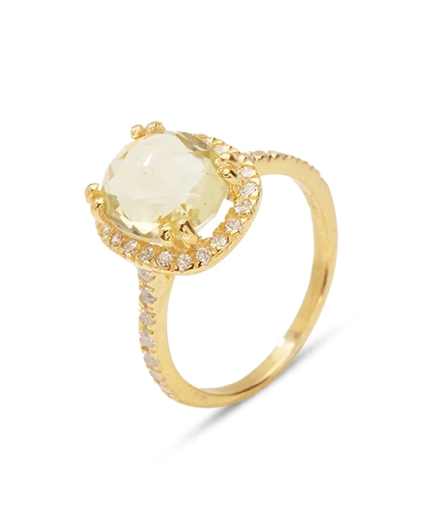 Silver Gold Plated  Oval Statement Ring