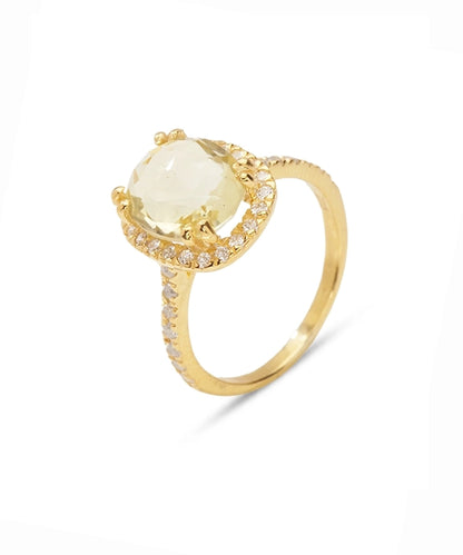 Silver Gold Plated  Oval Statement Ring