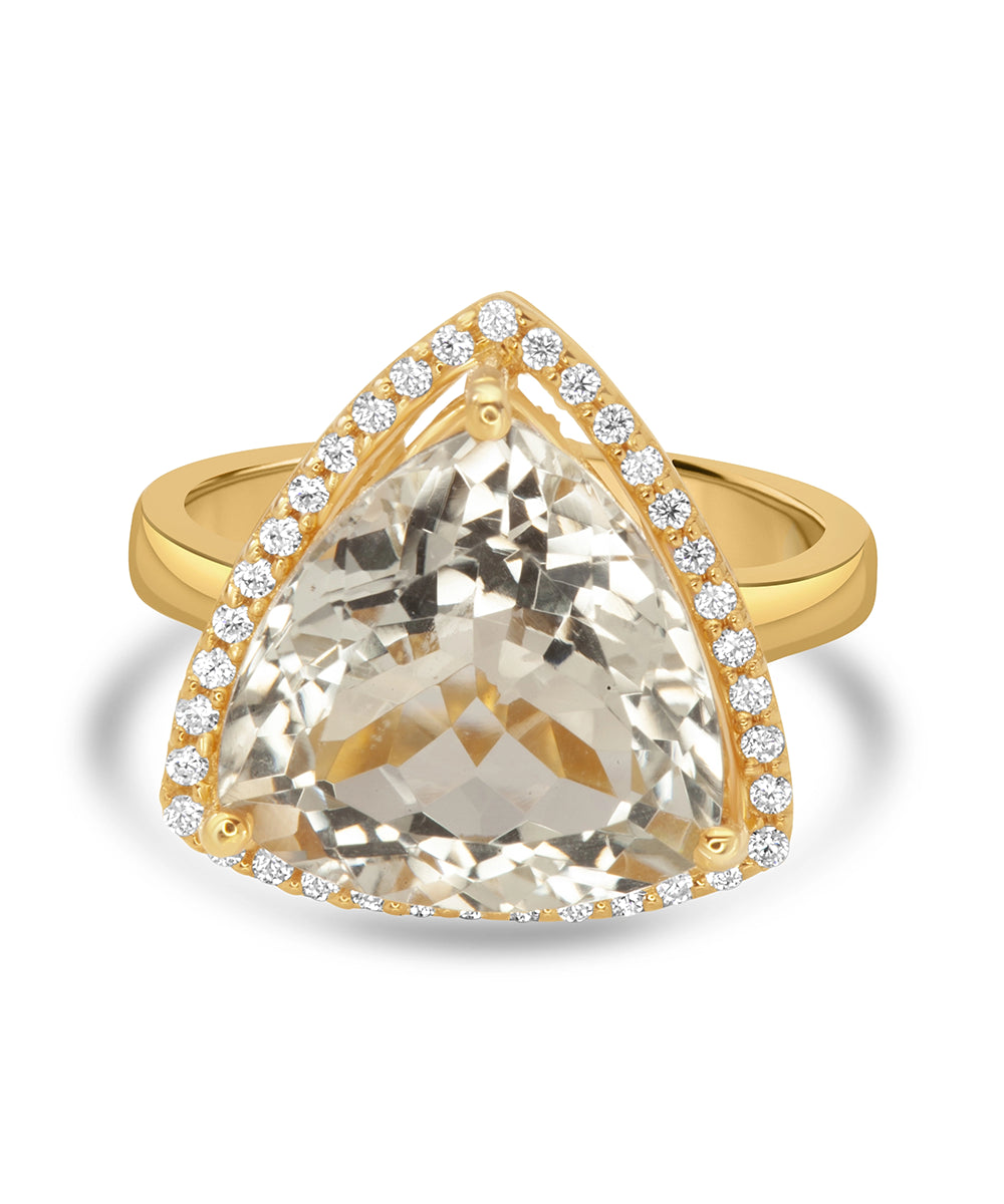 Silver Pear-Shaped Statement Ring