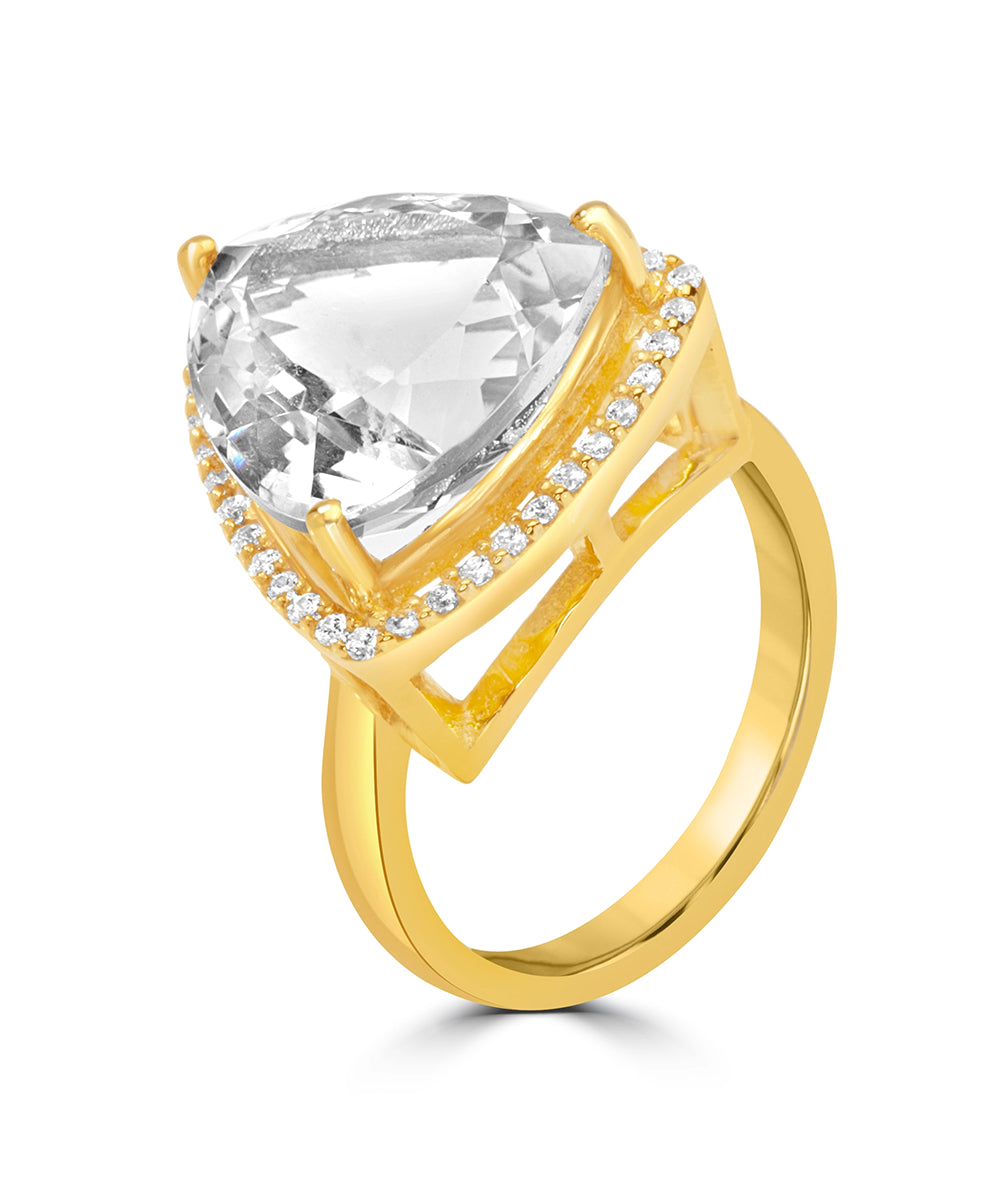 Silver Pear-Shaped Statement Ring