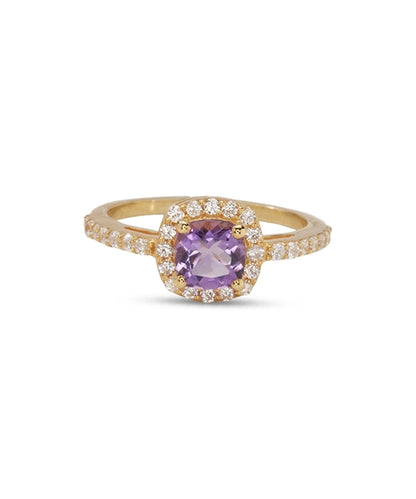 Silver Vintage-Style Amethyst Statement Ring