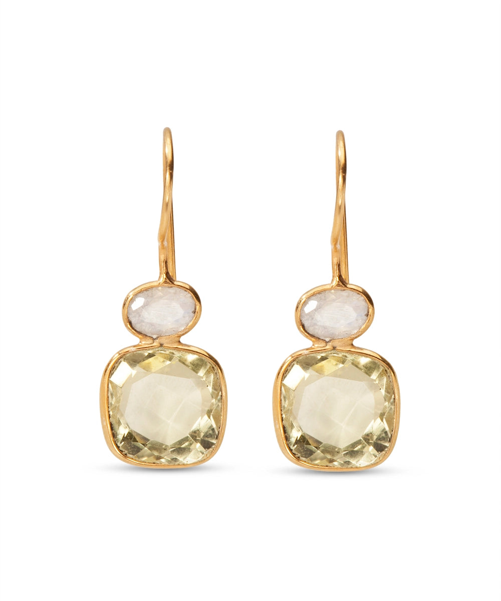 Silver Gold Plated Subtle Sunshine Earrings