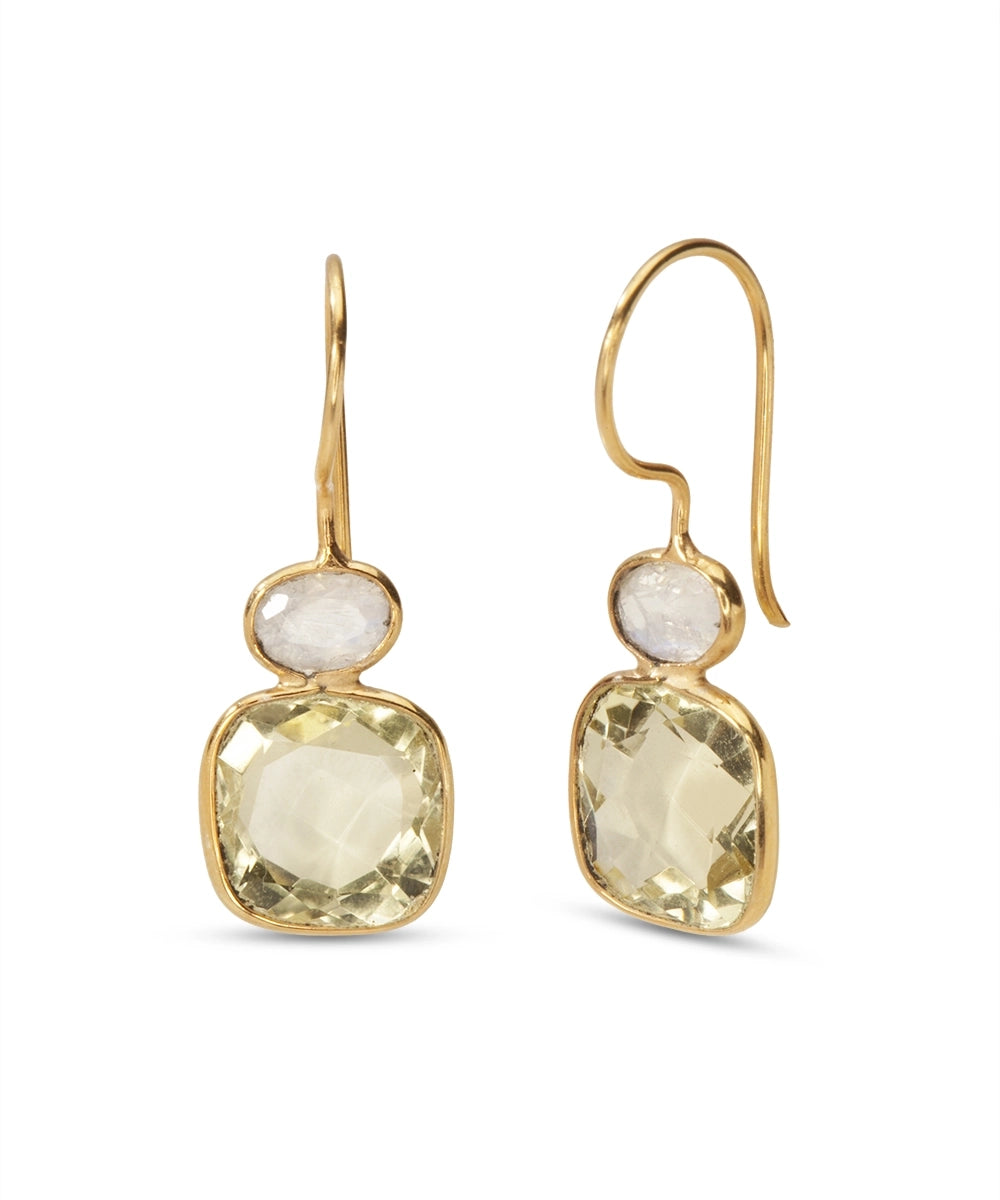 Silver Gold Plated Subtle Sunshine Earrings