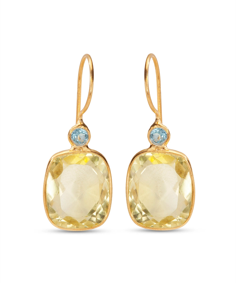 Silver Gold  Plated Dual  Color Hook Earrings